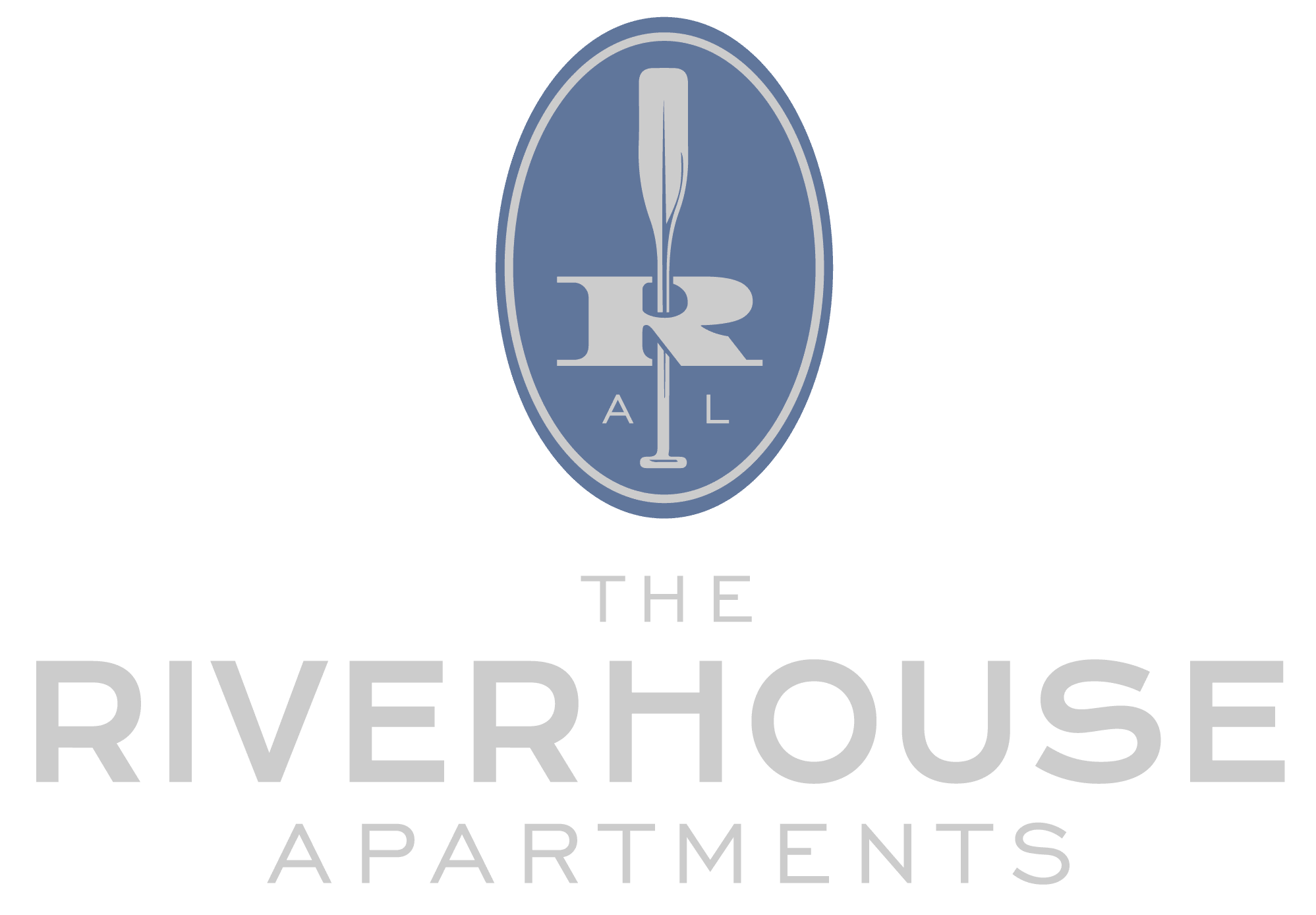 The logo of The Riverhouse Apartments features a pencil.